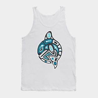 Orca Shamanic Animal Emblem - Grey Blue Tank Top